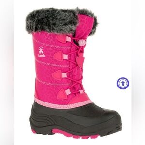 Kamik Pink and Black Kids Winter Boots